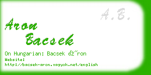 aron bacsek business card